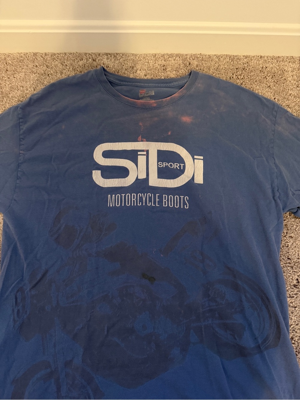 Hanes Blue Motorcycle Graphic Tee